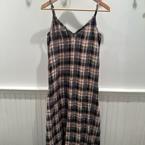 Jenni Kayne Plaid Dress with Spaghetti Straps size small